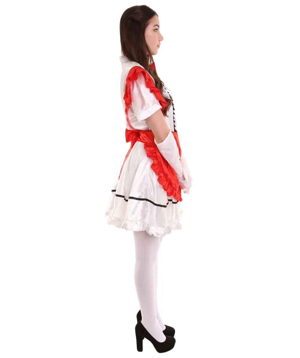 Adult Women's Anime Cosplay French Maid Fancy Uniform Costume | Red Cosplay Costume