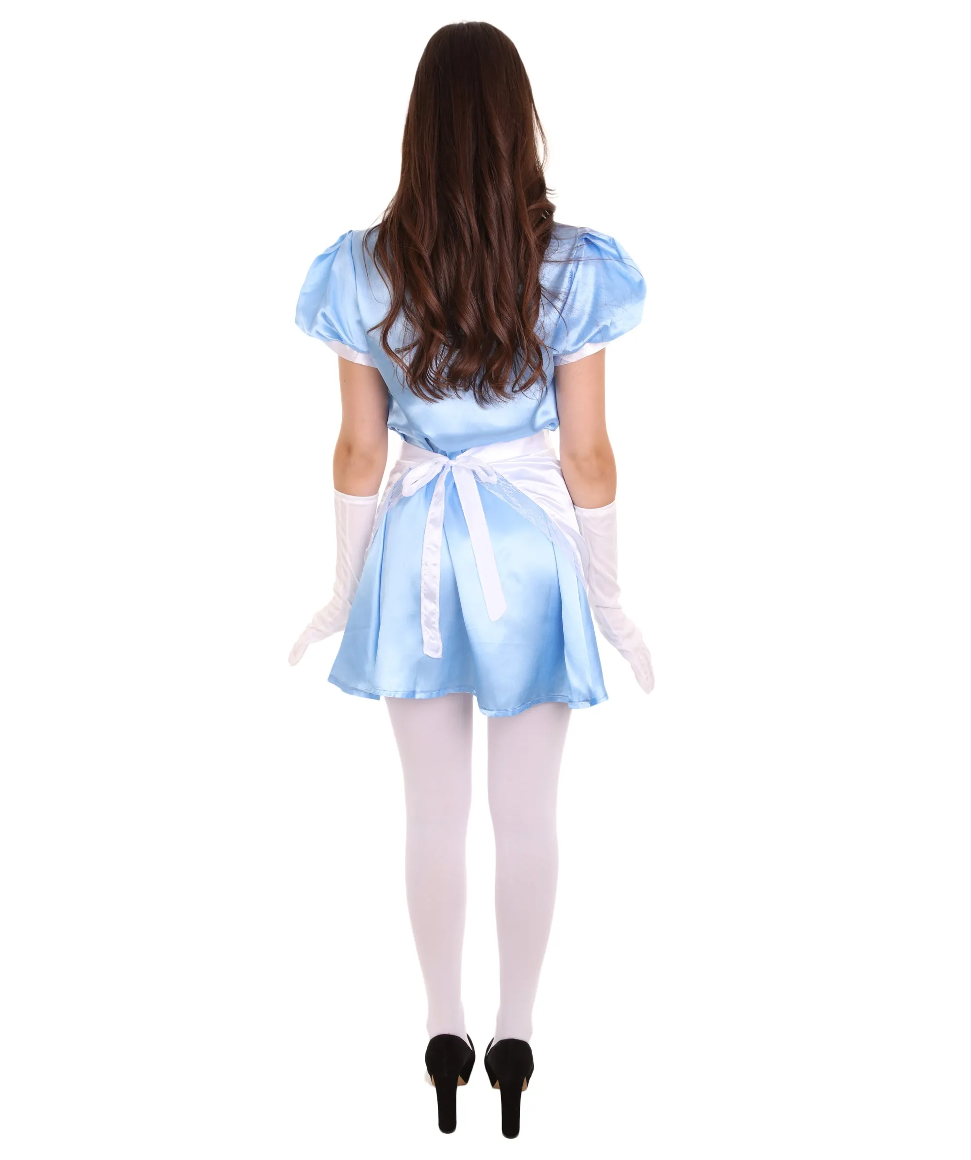 Adult Women's French Apron Maid Uniform Costume | Medium Blue Cosplay Costume