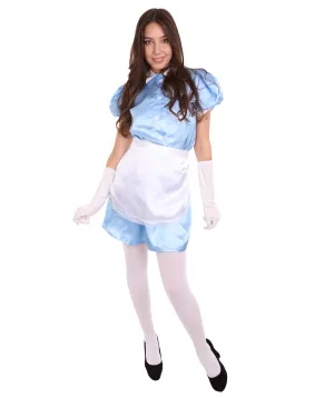 Adult Women's French Apron Maid Uniform Costume | Medium Blue Cosplay Costume