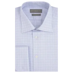 Amon Blue and White Textured Check Shirt