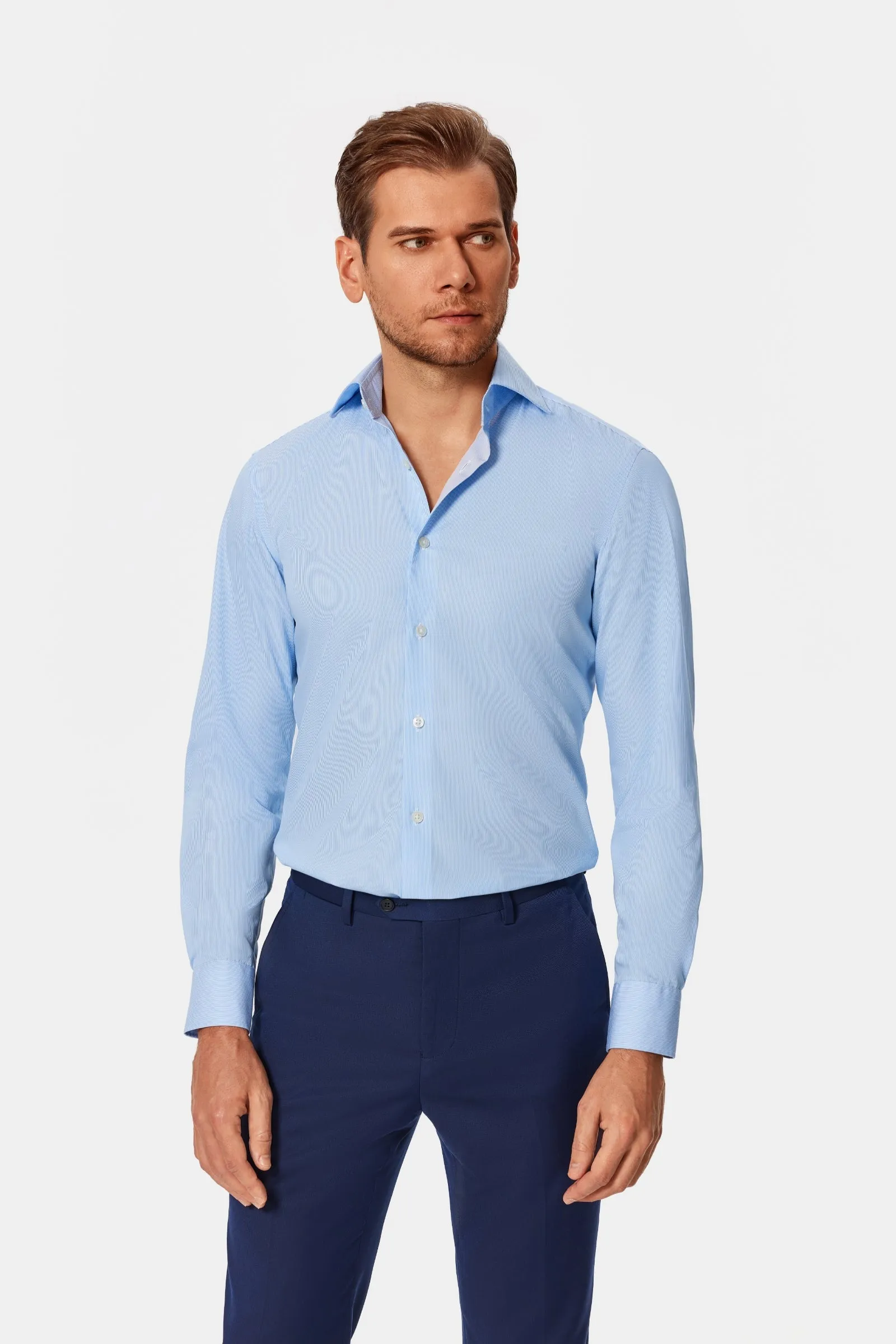 Babcock Blue Stripe Poplin Shirt