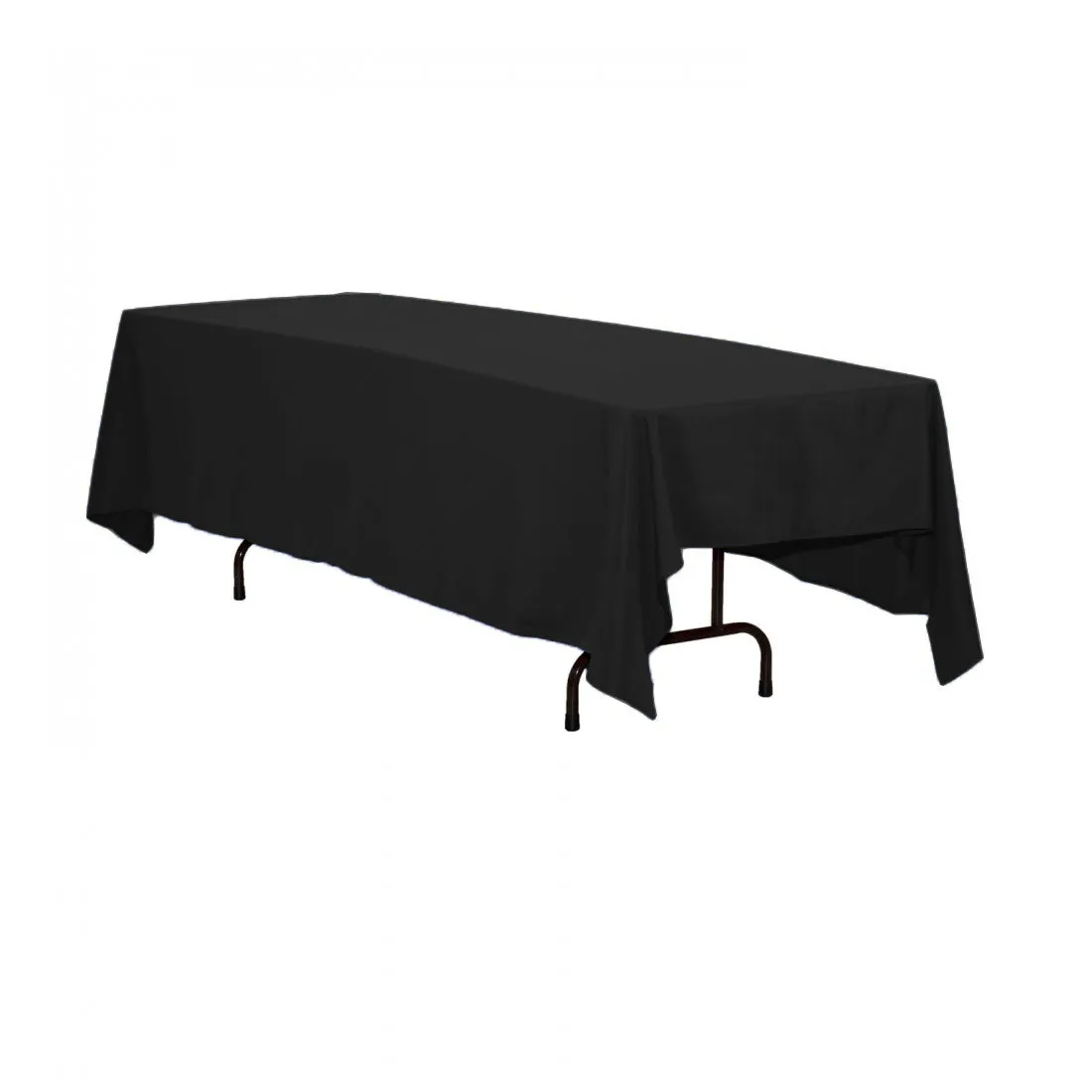 Black 60" x 90" Rectangular Poly Premier Tablecloth