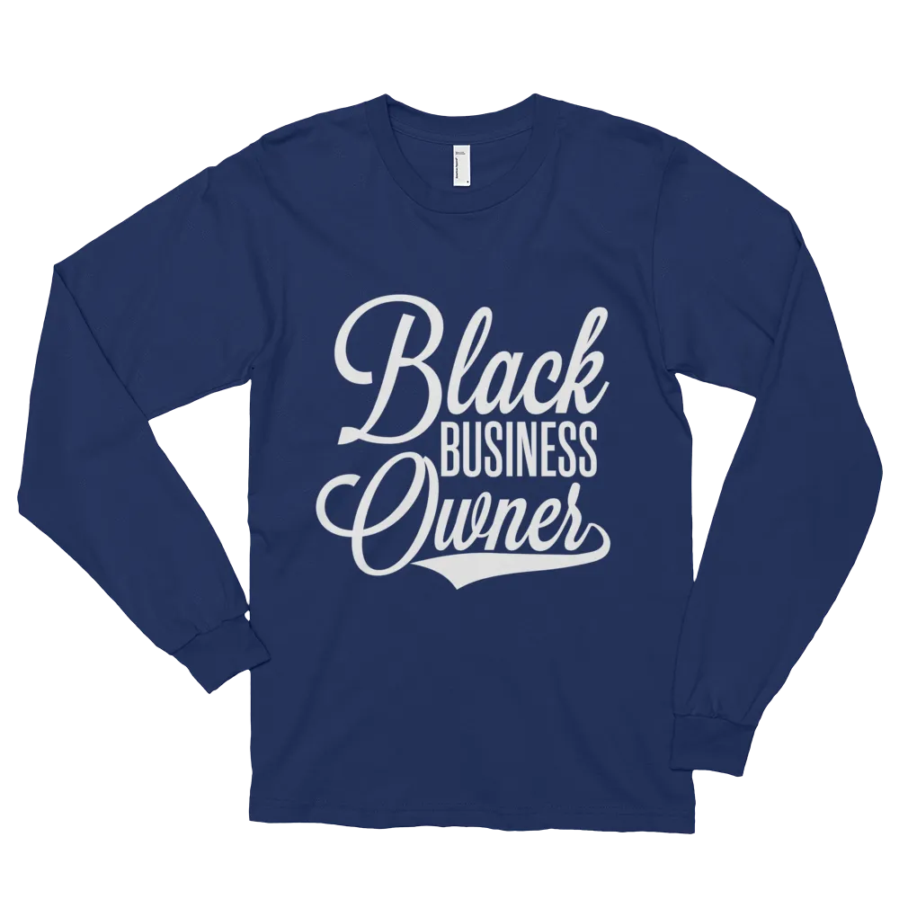 Black Business Owner (White) Long sleeve t-shirt (unisex)