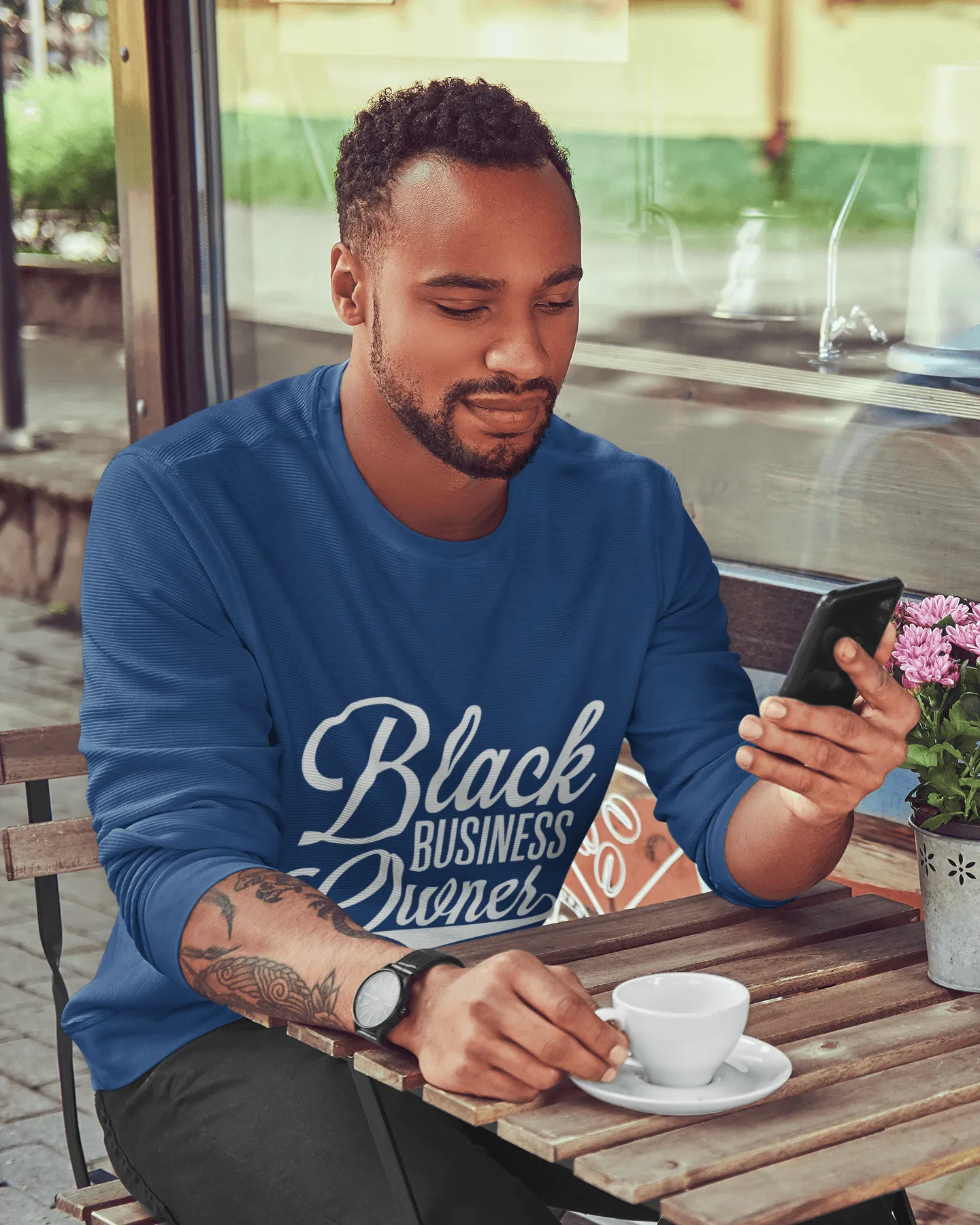 Black Business Owner (White) Long sleeve t-shirt (unisex)