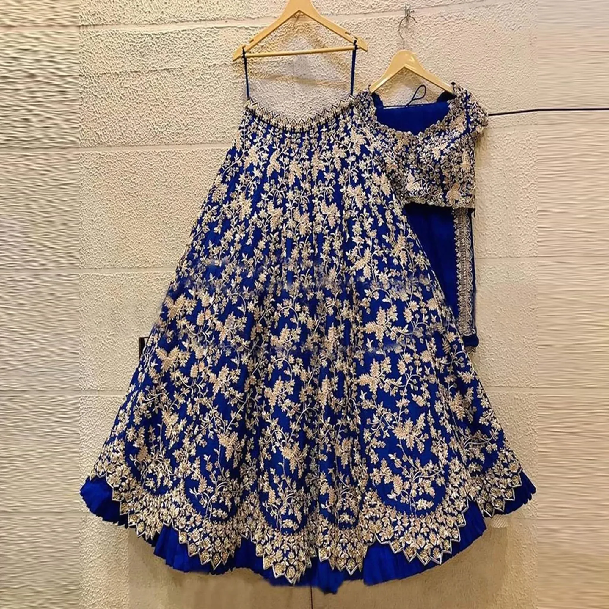 Blue Color Lehenga Choli in Art Silk with Multiple Embroidery Work