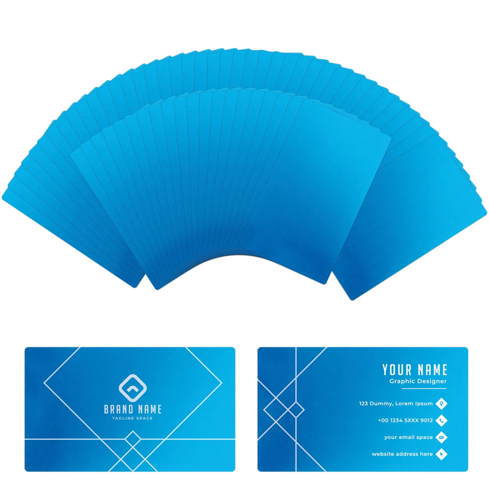 Blue Metal Business Cards (60pcs)