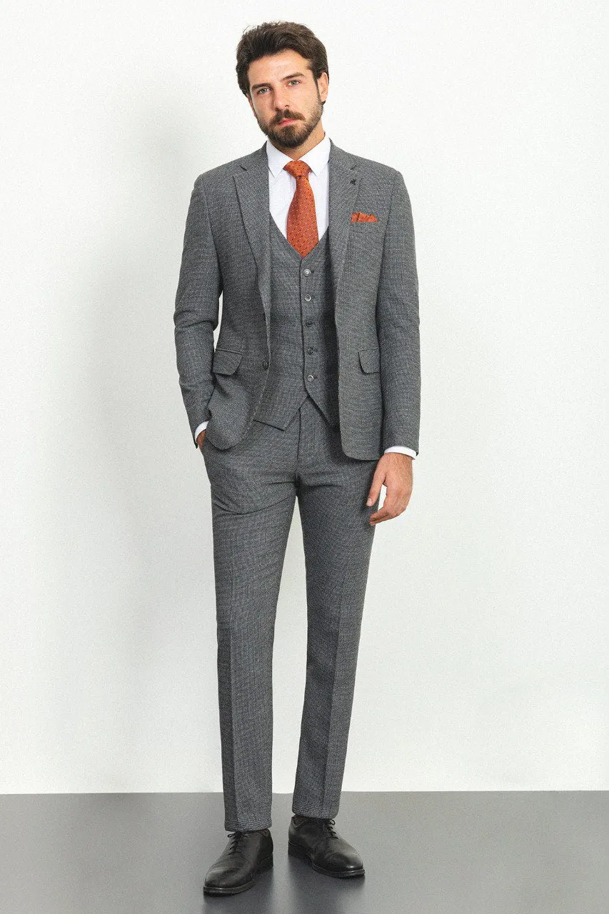 Bojoni Trivento Dark Gray Slim Fit Suit