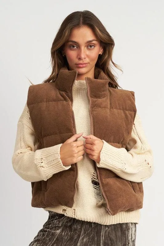 Bubble Corduroy Puffer Vest