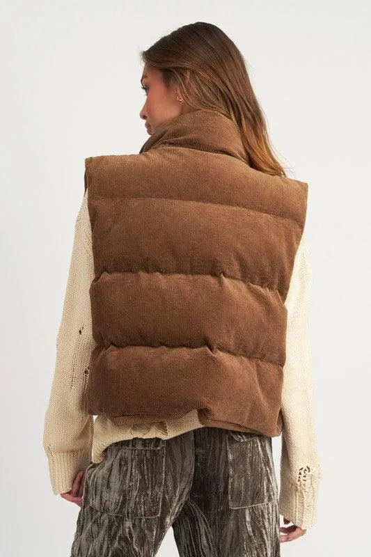 Bubble Corduroy Puffer Vest