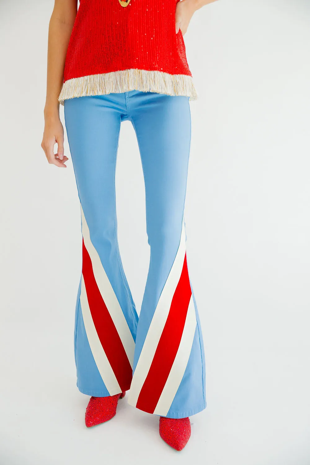 CANDY STRIPES BLUE FLARES