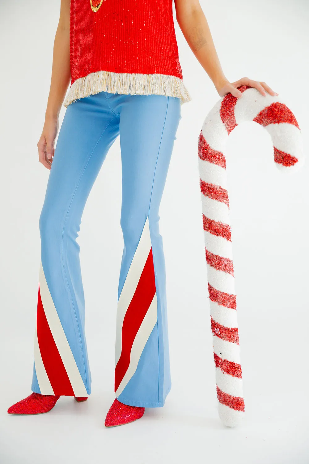 CANDY STRIPES BLUE FLARES