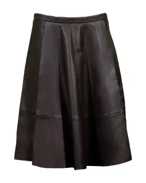 Cassis Leather Skirt