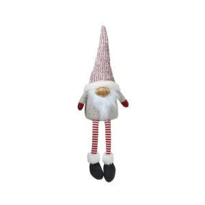 Decoris Polyester Sitting Gnome with Dangle Legs 60cm - Red