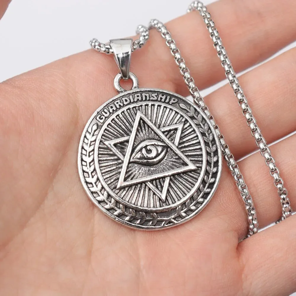 Eye Of Providence Necklace - Round Zinc Alloy Guardians