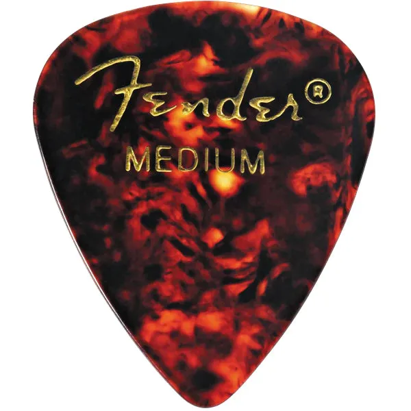 Fender Guitar Pick 351 Shape Classic Celluloid  - Tortoise Shell - Medium - 12 Pack