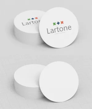 Free White Circle Business Card Mockup