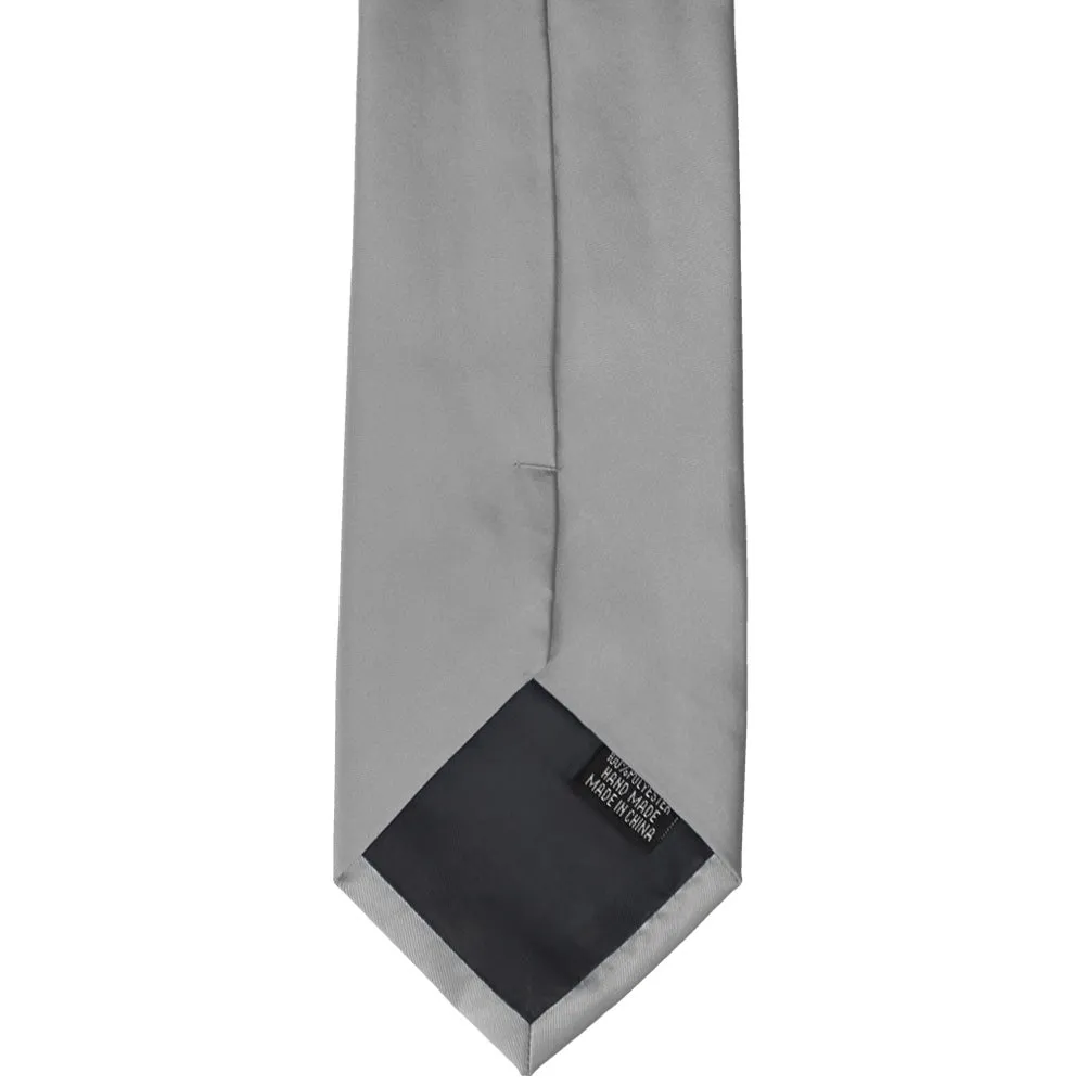 Gray Premium Solid Color Necktie