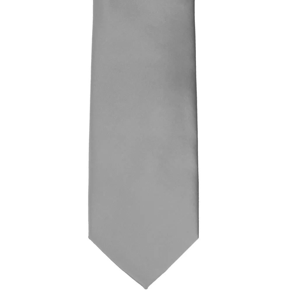 Gray Premium Solid Color Necktie