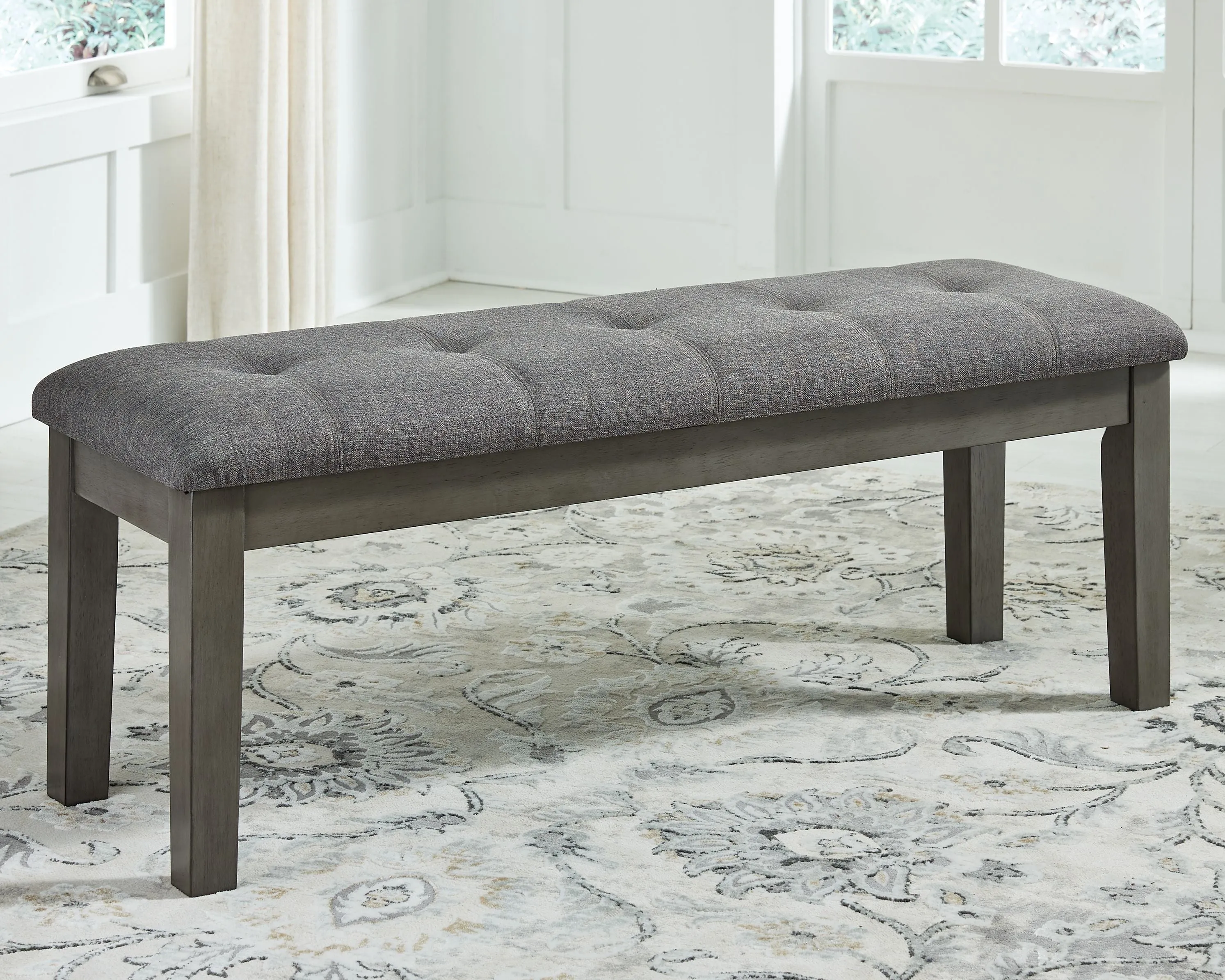 Hallanden - Black / Gray - Large Uph Dining Room Bench