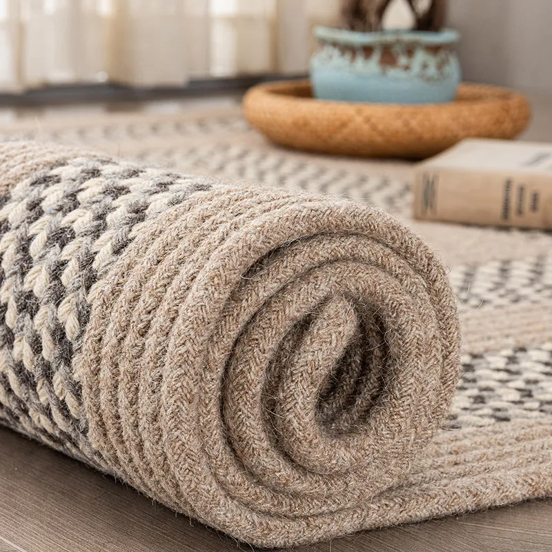 Hand-Woven Natural Wool Carpet