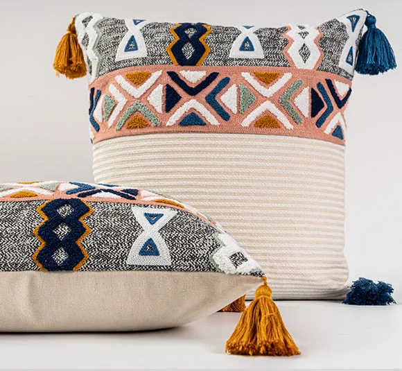 Hand Woven Patchwork Pillow