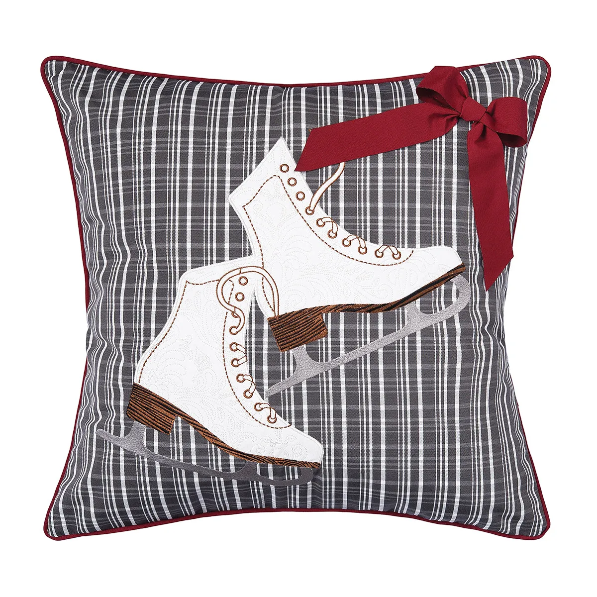 Holiday Skates Indoor Outdoor Pillow