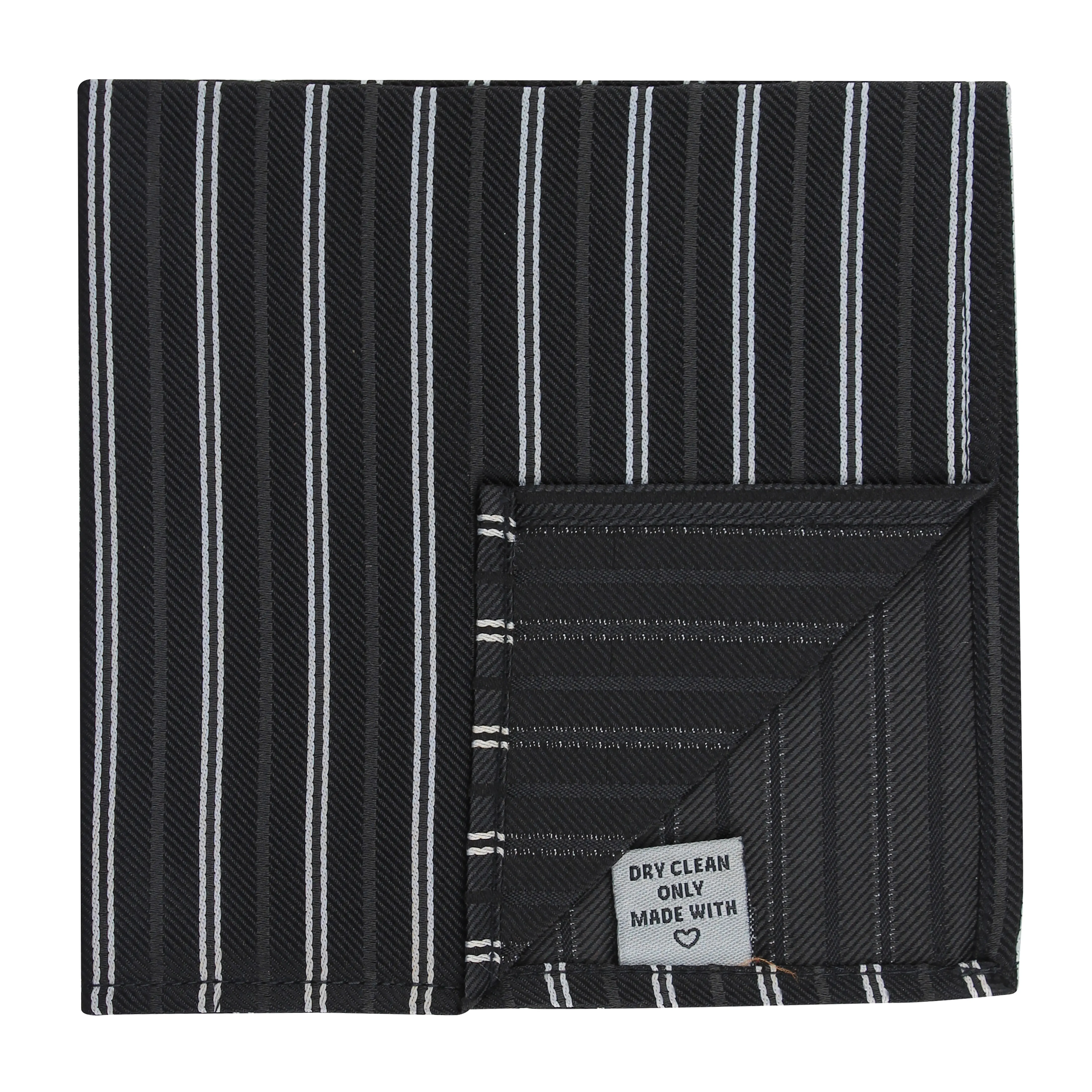 Kovove The Black Treat Striped Pocket Square For Men