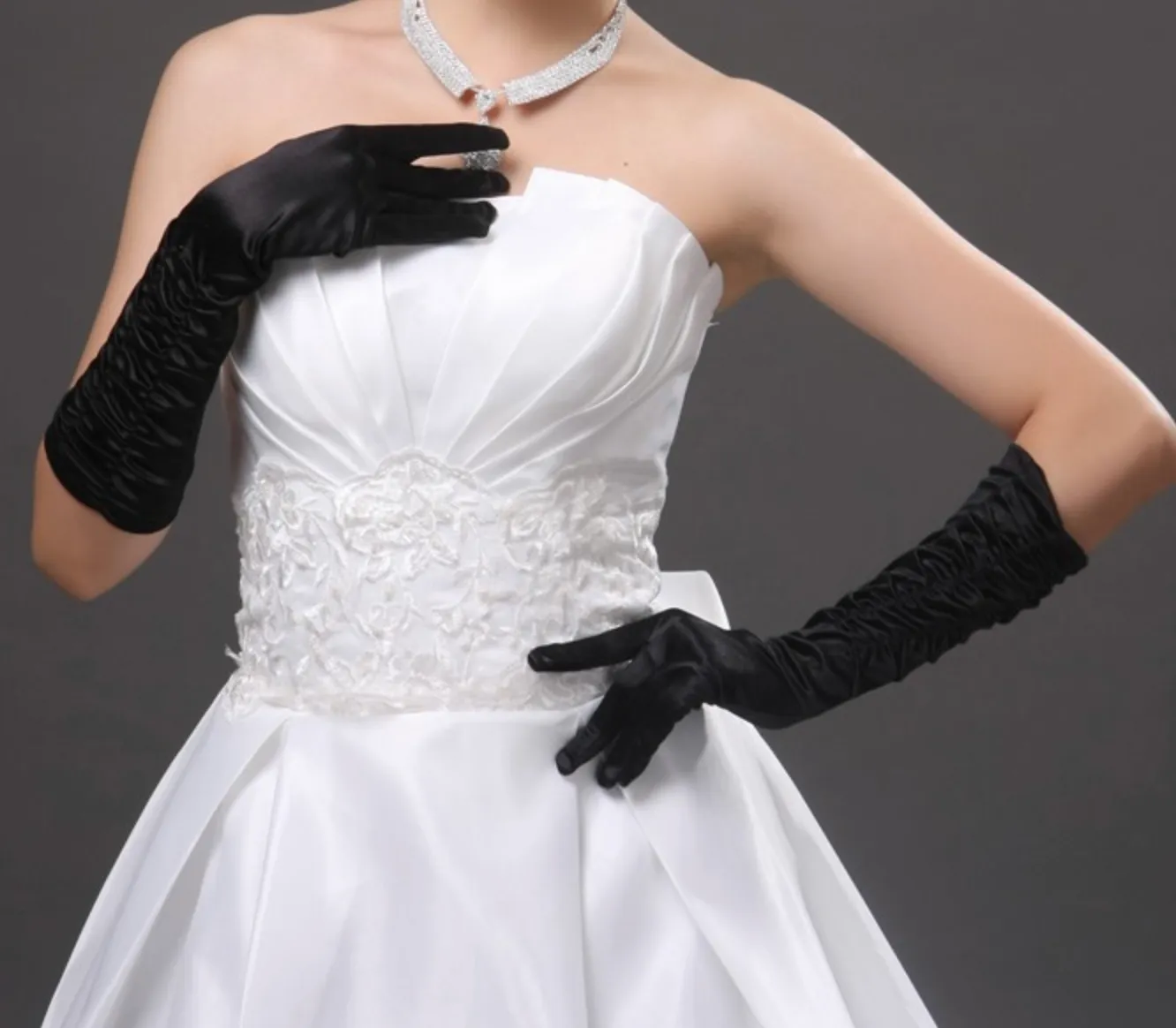 Long Satin Elegant Pageant Party Gloves