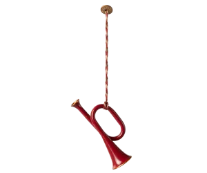 Maileg Metal ornament, Trumpet - Red