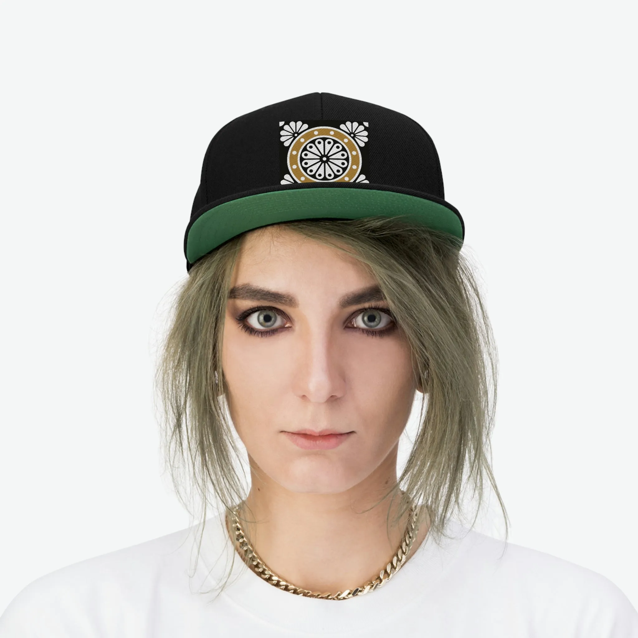 Mandala wheel Flat Bill Hat