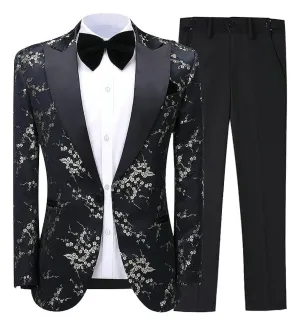 Mens Formal Suits Slim Fit, Shawl Lapel 2 Piece Suits for Wedding Party