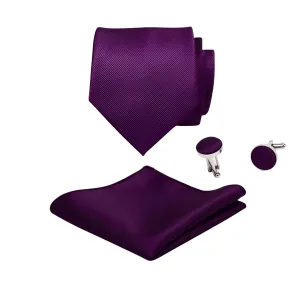 Men's Silk Tie & Pocket Square - FREE Matching Cufflinks Included!