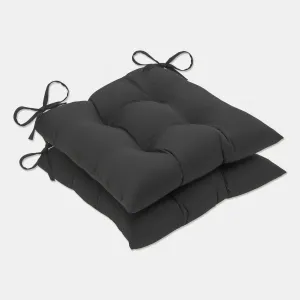 Outdoor/Indoor Fresco Black Tufted Seat Cushions