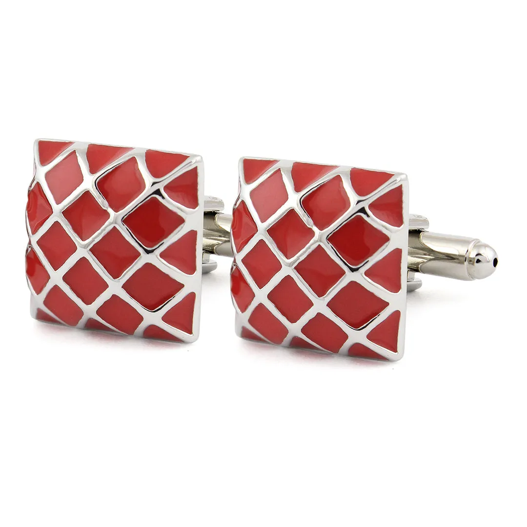 Peluche Enamel Play Red Cufflinks