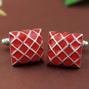 Peluche Enamel Play Red Cufflinks