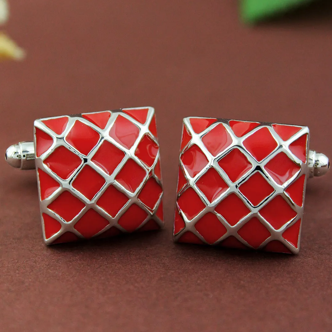 Peluche Enamel Play Red Cufflinks