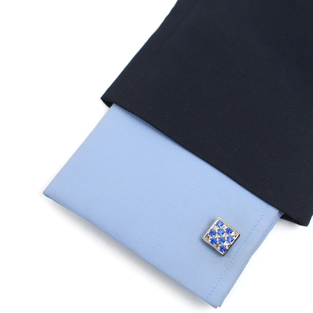 Peluche Sapphire and Crystal Cufflinks for Men