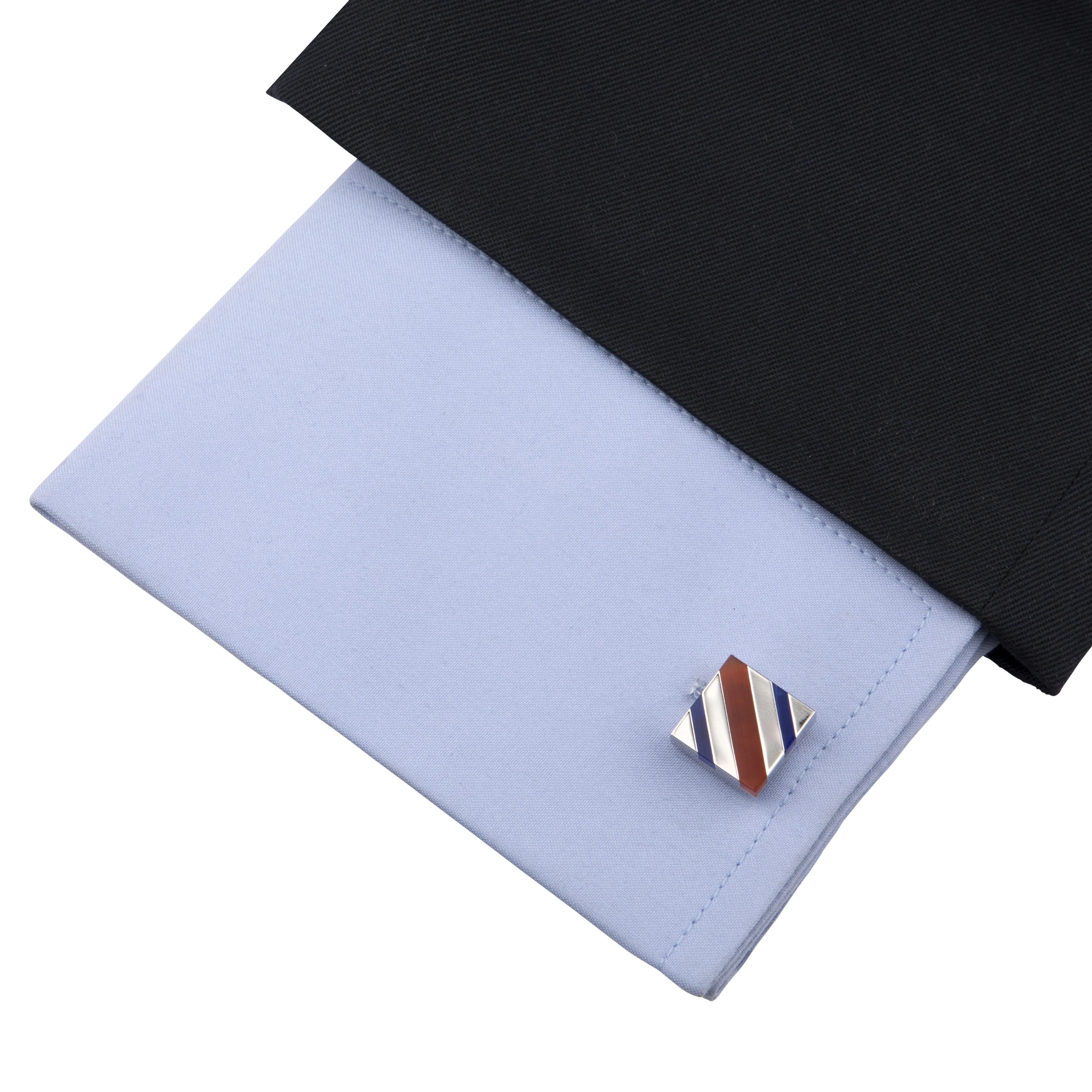 Peluche Striped Stone Design Cufflinks