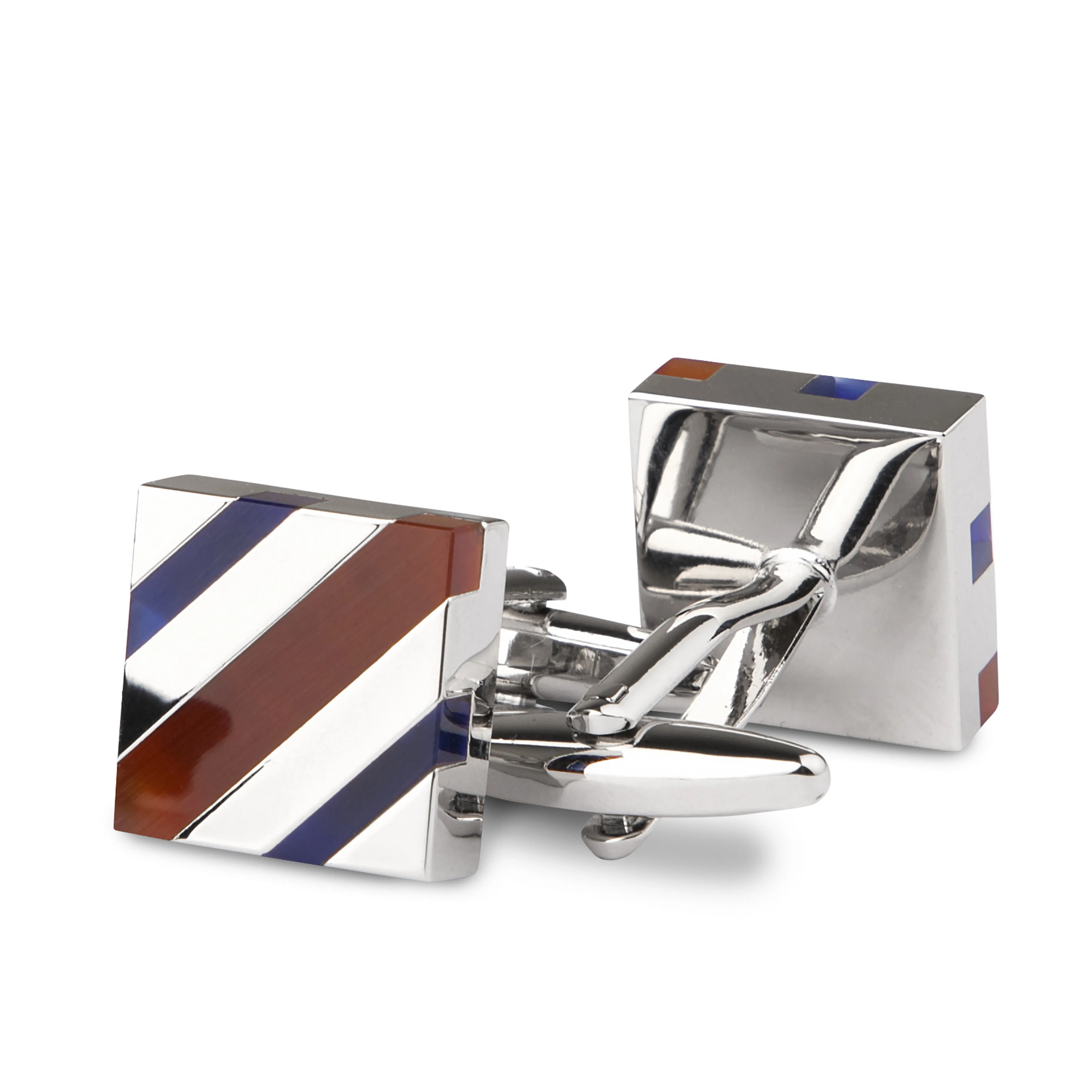 Peluche Striped Stone Design Cufflinks