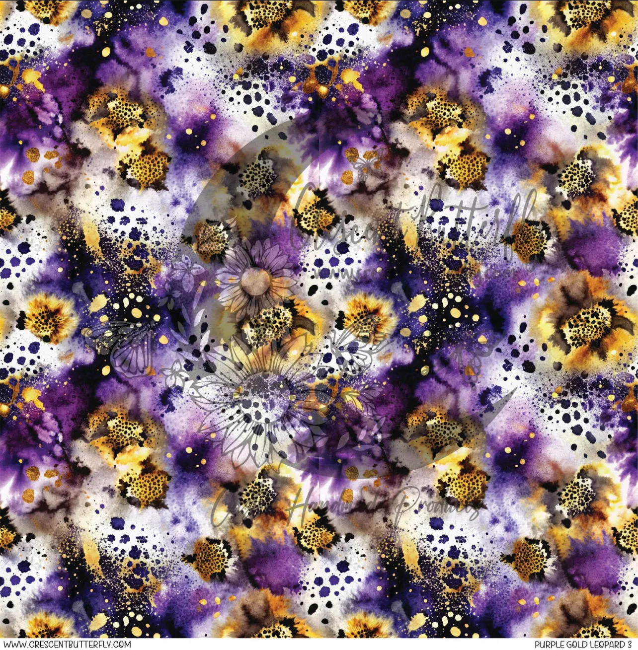 Purple Gold Leopard 3 Printed Vinyl Sheet/Wrap