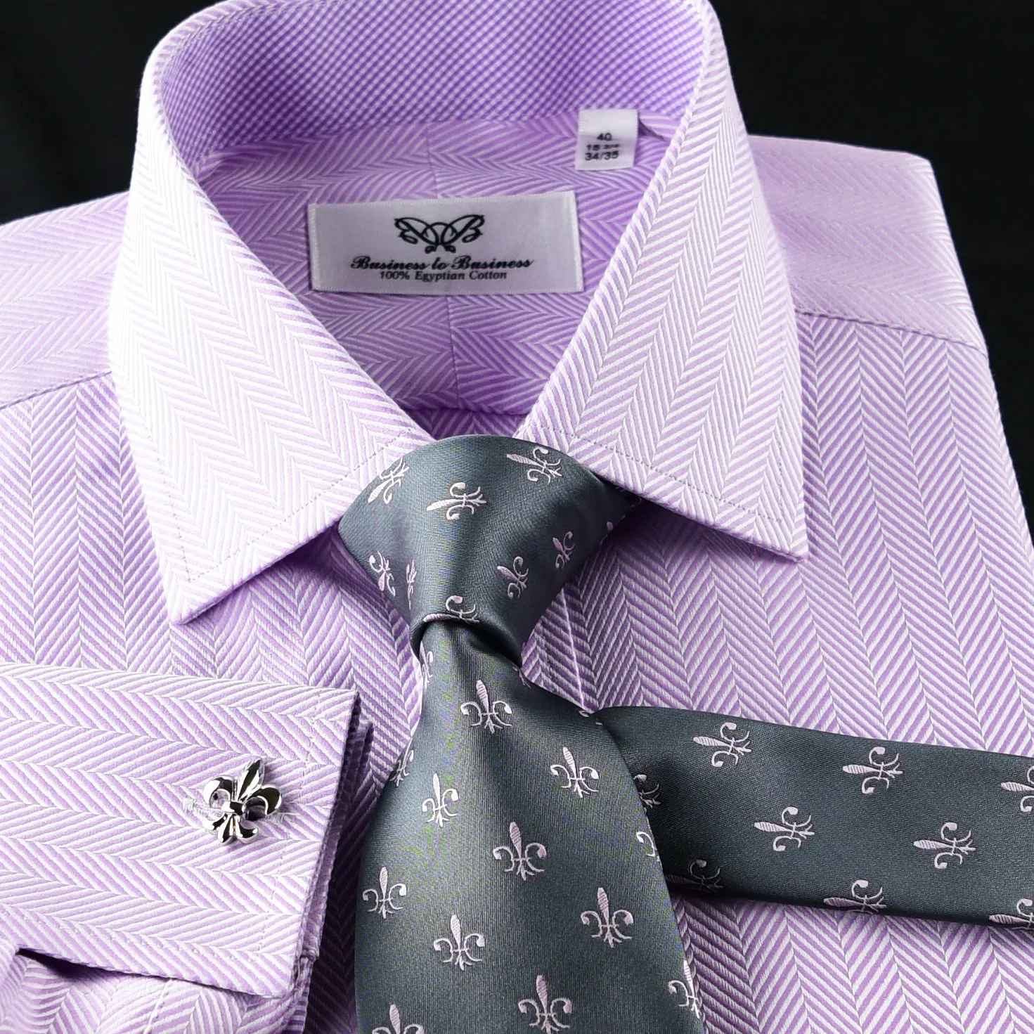 Purple Herringbone Formal Business Dress Shirt Mini Pink Check Sexy Boss Design