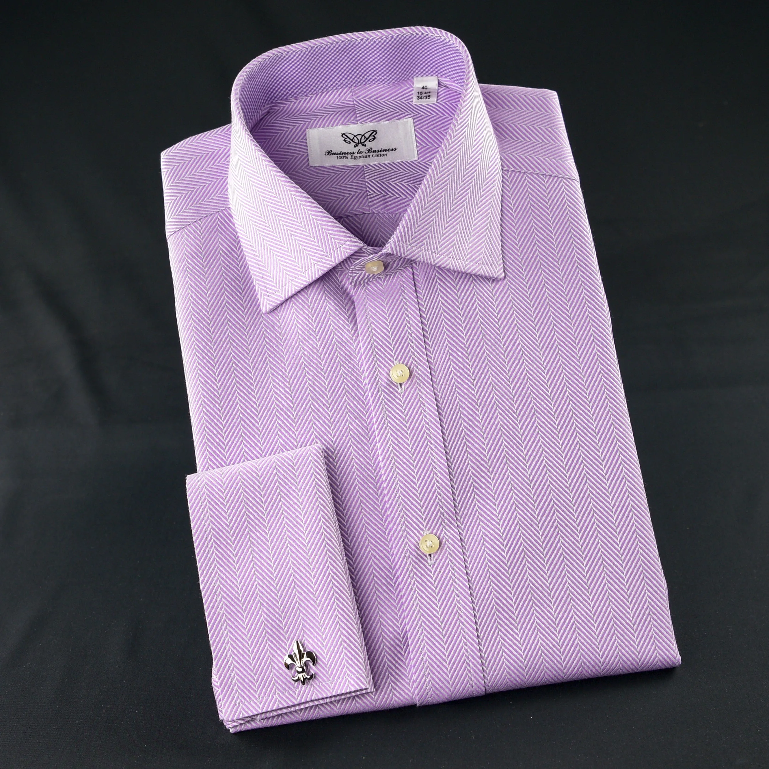 Purple Herringbone Formal Business Dress Shirt Mini Pink Check Sexy Boss Design