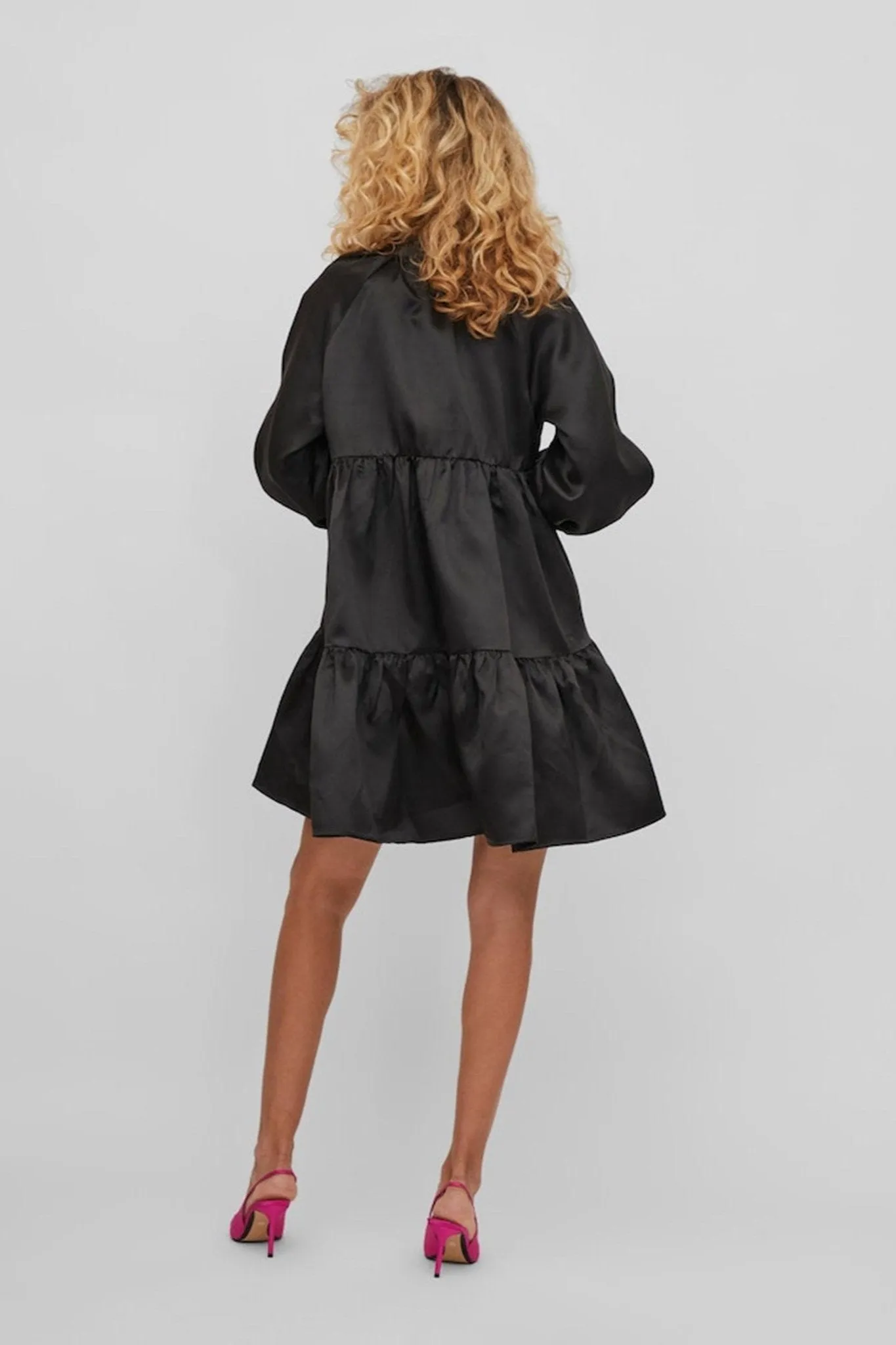 Shina Short Dress - Black