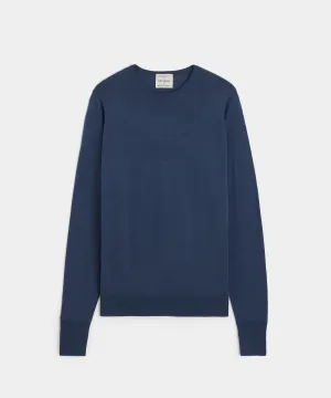 Todd Snyder x John Smedley Long Sleeve Crew in Smoke Blue