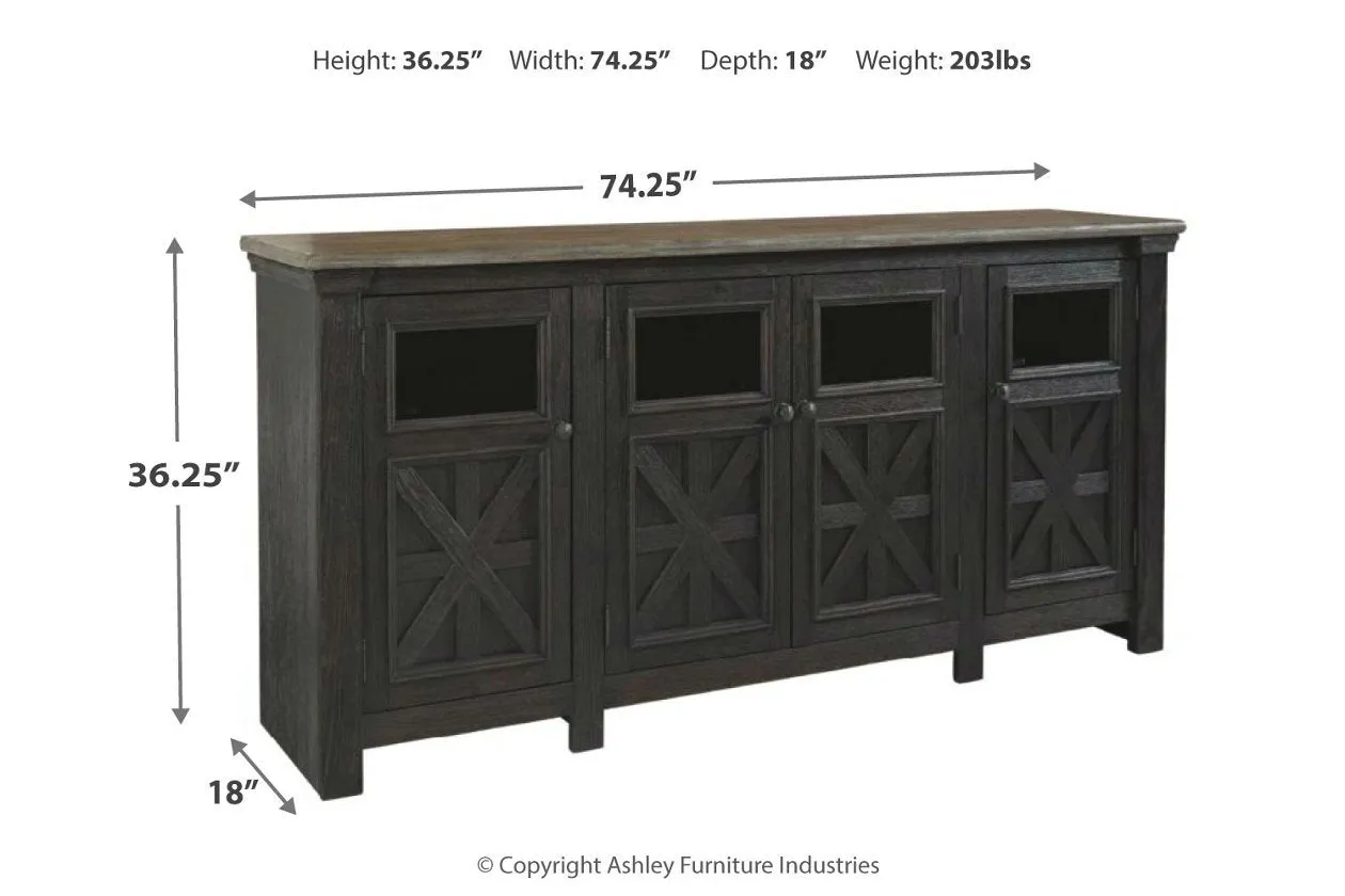 Tyler Creek Black/Gray 74" TV Stand