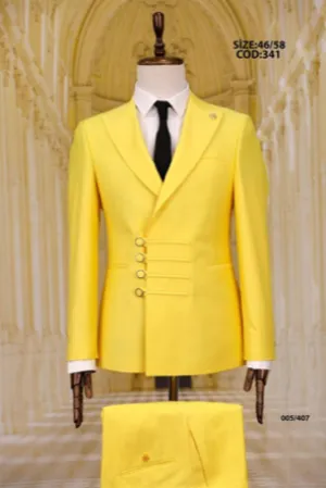 Yellow 3 Pieces Suit For Men