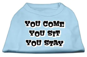 You Come, You Sit, You Stay Screen Print Shirts Baby Blue XXXL(20)